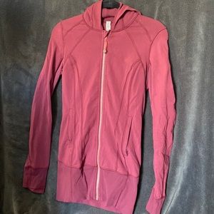 Long, hooded lulu activewear jacket